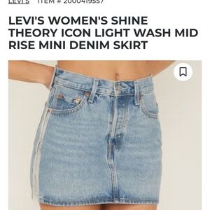 Levi's Icon Denim Skirt with Silver Trim Size 31